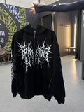 Zip hoodie Yarm Gothic, fleece black